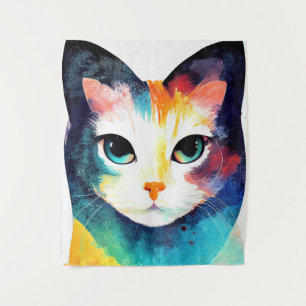 Cat Wild Nature Animal Color Art Painting Tapestry