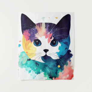 Cat Wild Nature Animal Color Art Painting Tapestry