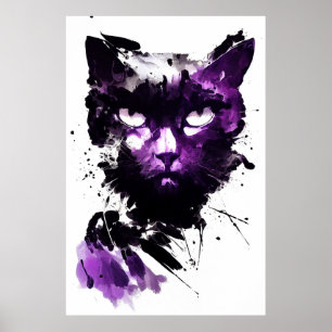Cat Wild Nature Free Spirit Art Brush Painting Poster