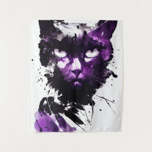 Cat Wild Nature Free Spirit Art Brush Painting Tapestry