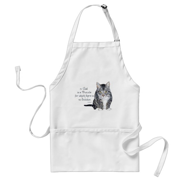 Cat Wisdom - a Cat is a Puzzle Standard Apron (Front)