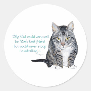 Cat Wisdom - and Friendship Classic Round Sticker