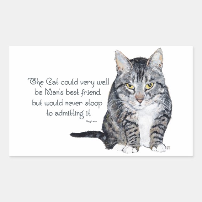 Cat Wisdom - and Friendship Rectangular Sticker (Front)