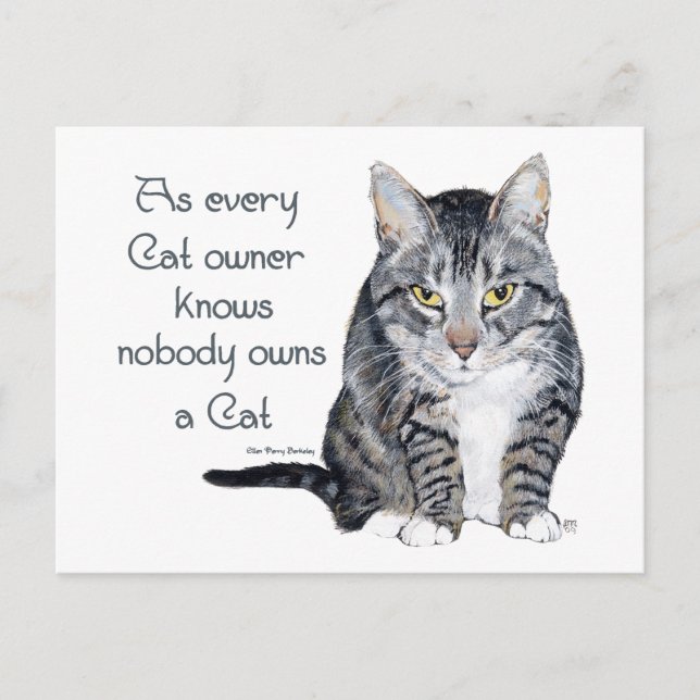 Cat Wisdom - as every Cat owner knows Postcard (Front)