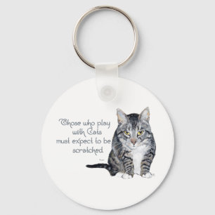Cat Wisdom - Playing to be Scratched? Key Ring