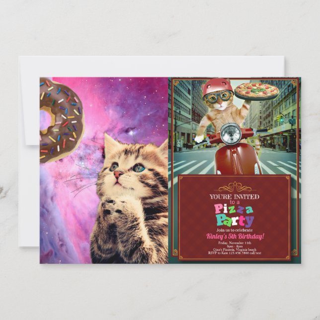 Cat wishing doughnut Business Card (Front)