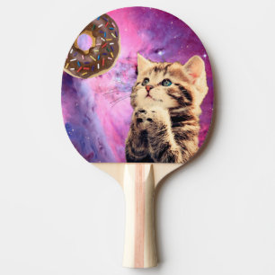 Cat wishing doughnut ping pong paddle