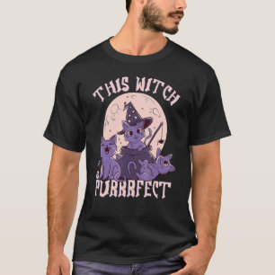Cat Witch  Cute Halloween for Cat Kitty T-Shirt