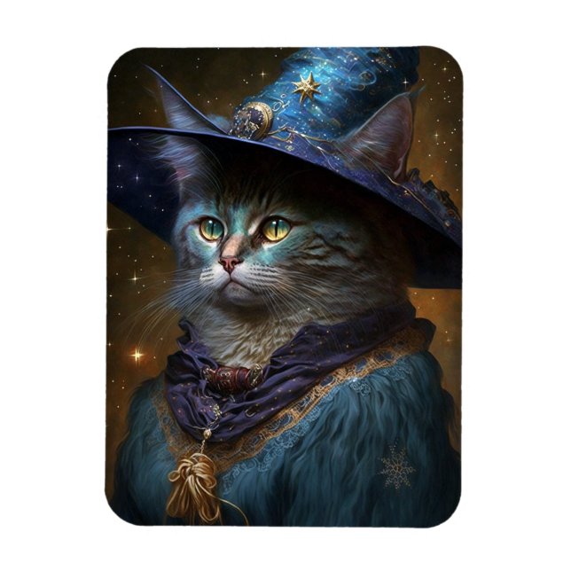 Cat Witch Fantasy Art Magnet (Vertical)