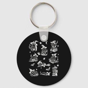 Cat Witch Halloween Cat Pumpkin Salem Witch Cat Lo Key Ring