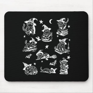 Cat Witch Halloween Cat Pumpkin Salem Witch Cat Lo Mouse Mat
