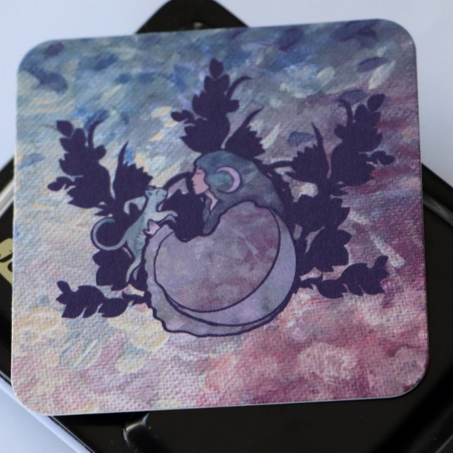 Cat Witch Moon Goddess Wiccan Cat Person  Enclosure Card (Creator Uploaded)