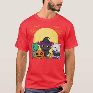 Cat Witch Zombie Vampire Lazy Halloween Costume Cu T-Shirt