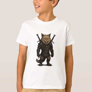 Cat Witcher – Mediaeval Fantasy Warrior T-Shirt