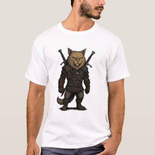 Cat Witcher – Mediaeval Fantasy Warrior T-Shirt