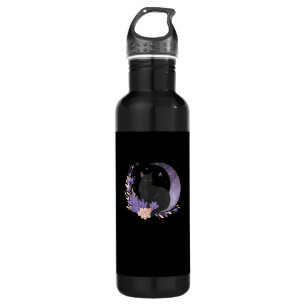Cat Witchy Moon Flowers Pastel Goth Goblincore 710 Ml Water Bottle