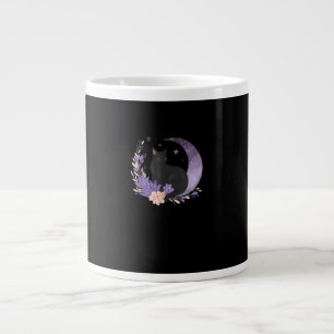 Cat Witchy Moon Flowers Pastel Goth Goblincore Large Coffee Mug