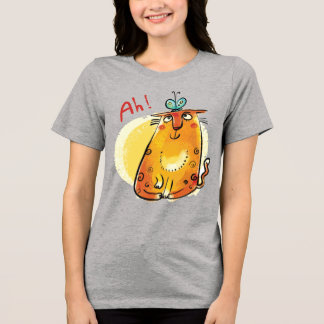 Cat with a butterfly Tri-Blend shirt