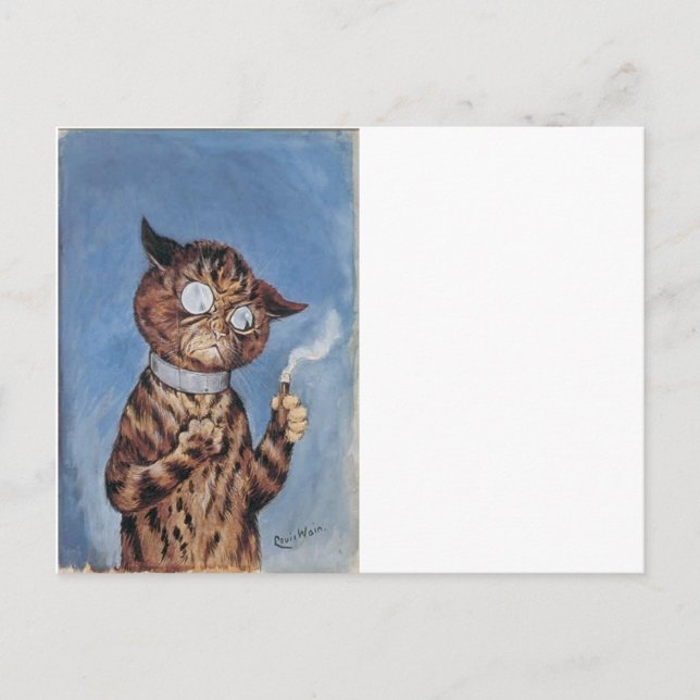 Cat With A Cigar Postcard (Front)