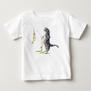 Cat with a Fish Baby T-Shirt