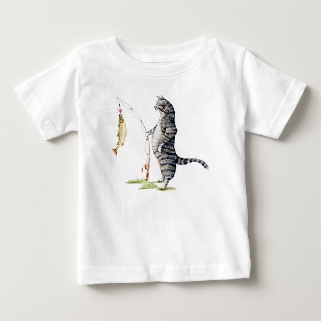 Cat with a Fish Baby T-Shirt (Front)