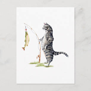 Cat with a Fish Postcard