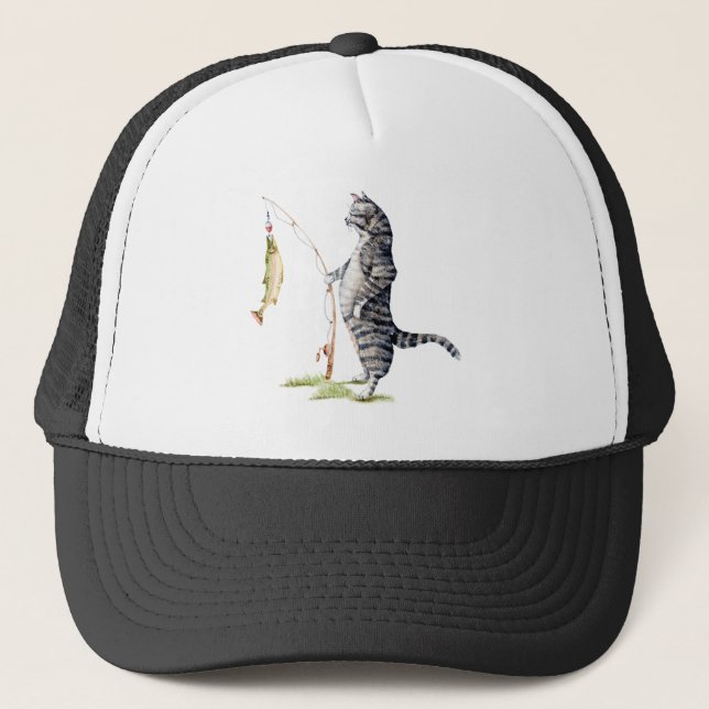 Cat with a Fish Trucker Hat (Front)