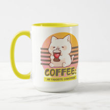 cat with a heart coffee cup quote