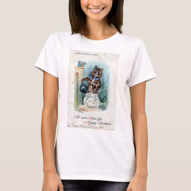 Cat with a kettle, Louis Wain T-Shirt (Front)
