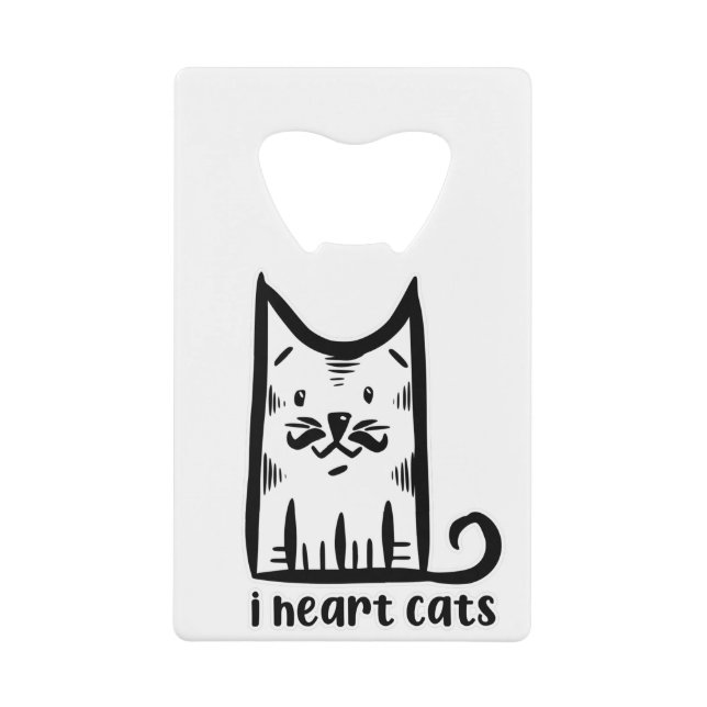 Cat with a Stylish Moustache, i heart cats (Front)