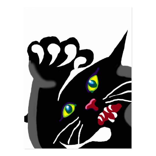 cat with attitude postcard
