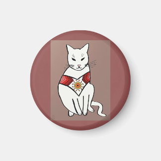 Cat with Aztec Design Magnet