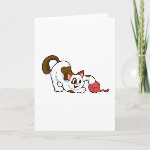 Cat with Ball of Wool Card