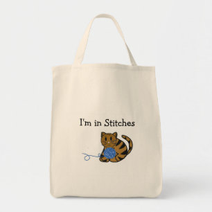 Cat with Ball of Yarn and Saying Tote Bag
