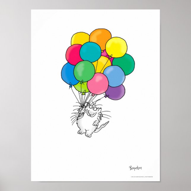CAT WITH BALLOONS poster by Sandra Boynton (Front)