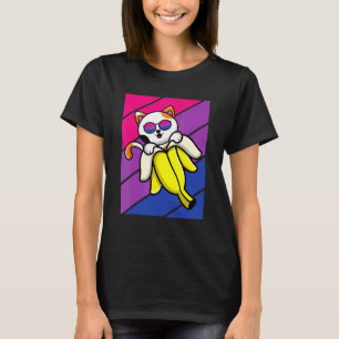 Cat With Banana Pride Bisexual Flag Lgbtq Proud Al T-Shirt