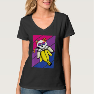 Cat With Banana Pride Bisexual Flag LGBTQ Proud Al T-Shirt