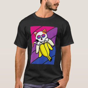 Cat With Banana Pride Bisexual Flag LGBTQ Proud Al T-Shirt