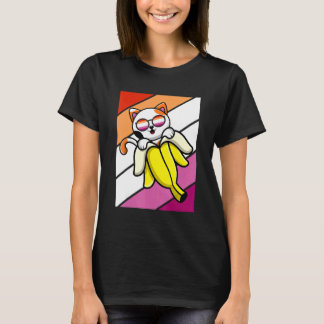 Cat With Banana Pride Lesbian Flag LGBTQ Proud All T-Shirt