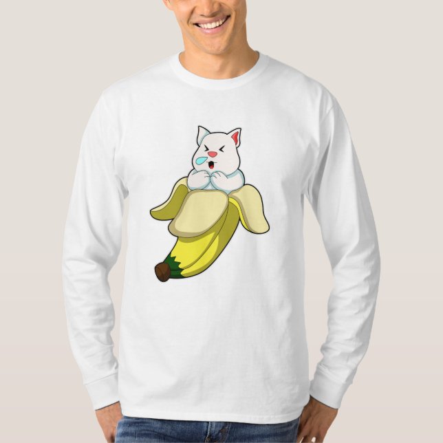 Cat with Banana T-Shirt (Front)