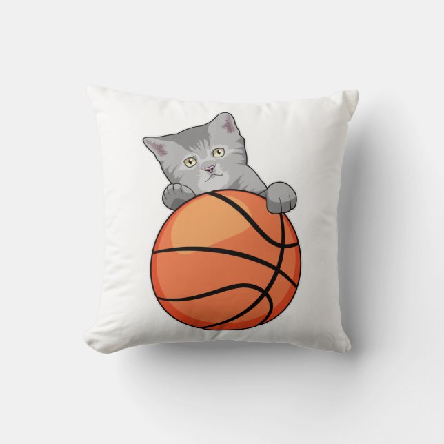 Cat with Basketball Cushion (Front)