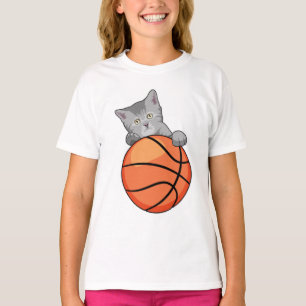 Cat with Basketball T-Shirt