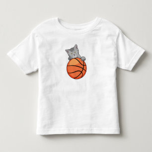 Cat with Basketball Toddler T-Shirt