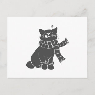 Cat with beauty scarf - Choose background colour Postcard