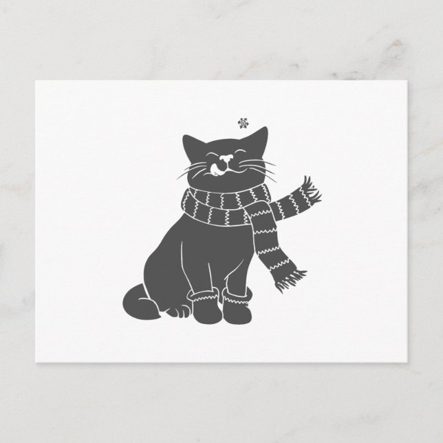 Cat with beauty scarf - Choose background colour Postcard (Front)