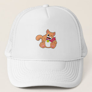 Cat with Bell Trucker Hat