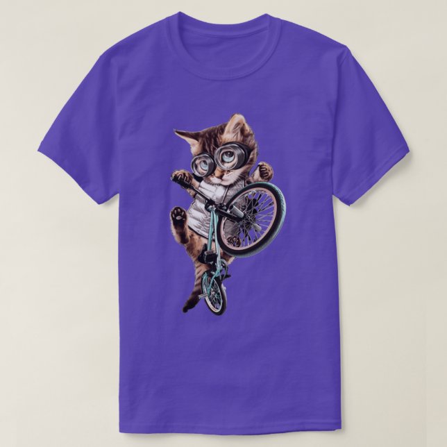 Cat with bicycle 1 T-Shirt (Design Front)