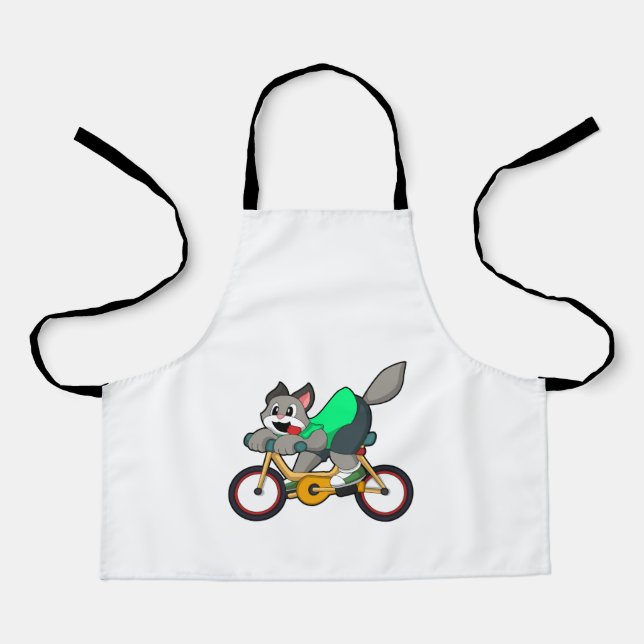 Cat with Bicycle Apron (Front)