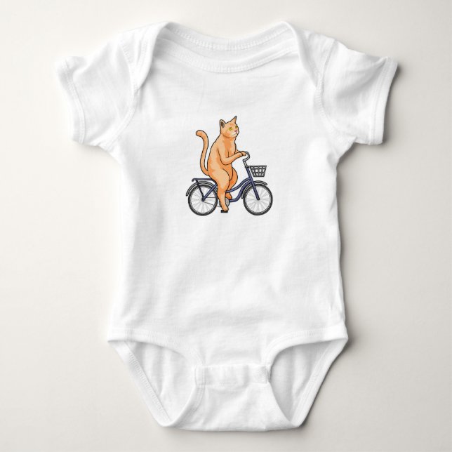 Cat with Bicycle Baby Bodysuit (Front)