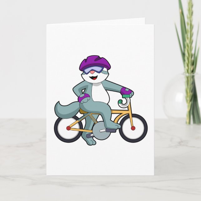 Cat with Bicycle Card (Front)